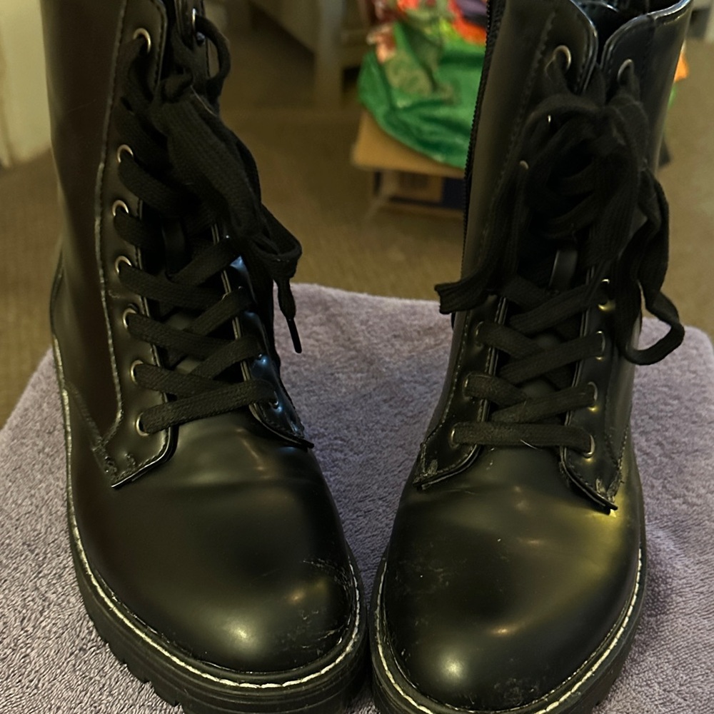 Sugar Classic Black Lace-Up Ankle Booties